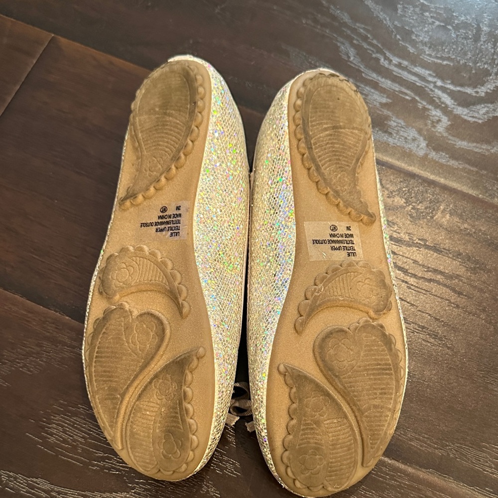 Girls Jellypop Sparkle Gold Flats - Picture 6 of 6